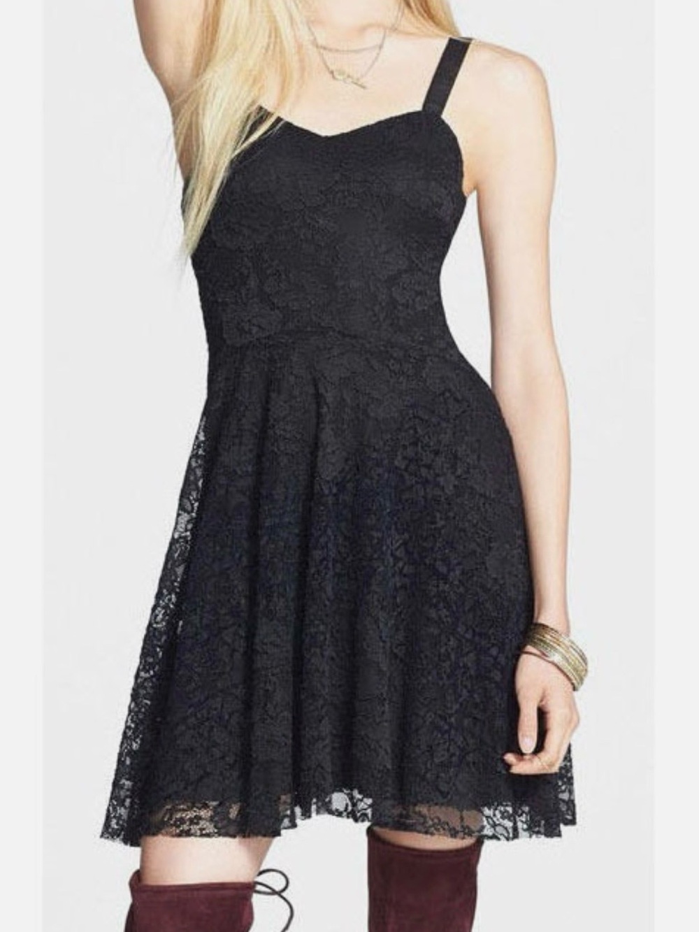 Free People Black Fit and Flare
